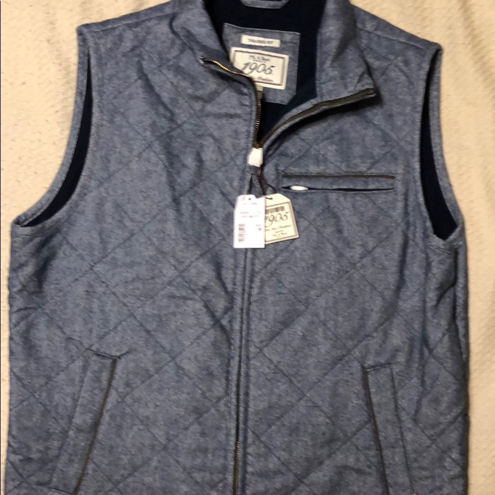 Jo’s.A.Bank men’s denim quilted vest, tailored fit